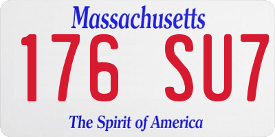 MA license plate 176SU7