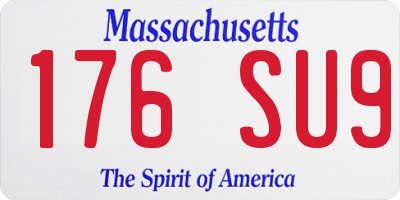 MA license plate 176SU9