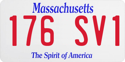 MA license plate 176SV1