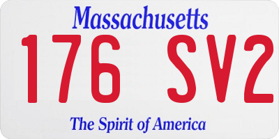 MA license plate 176SV2