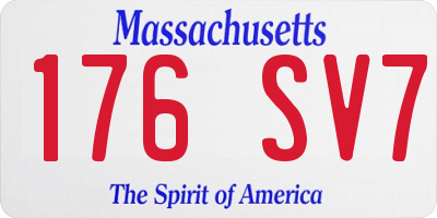 MA license plate 176SV7