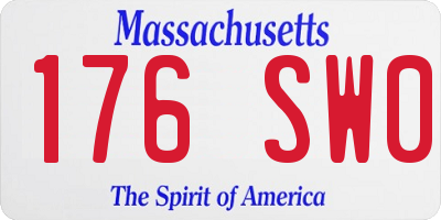 MA license plate 176SW0