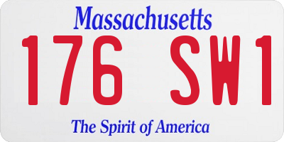 MA license plate 176SW1