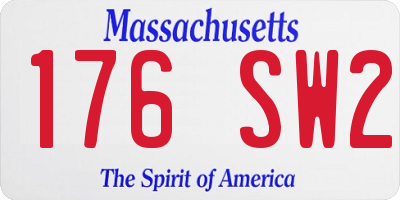 MA license plate 176SW2