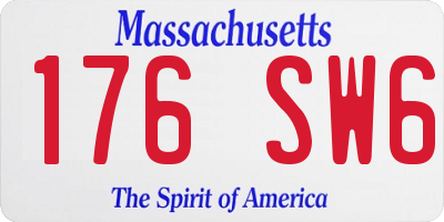 MA license plate 176SW6