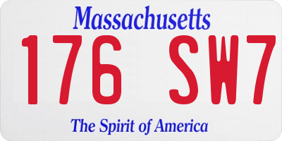 MA license plate 176SW7