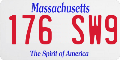 MA license plate 176SW9