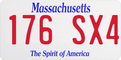 MA license plate 176SX4