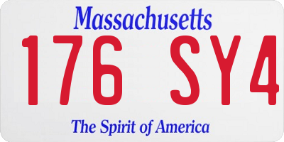 MA license plate 176SY4