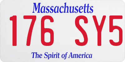 MA license plate 176SY5