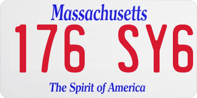 MA license plate 176SY6