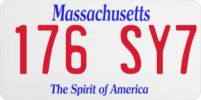 MA license plate 176SY7