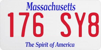 MA license plate 176SY8