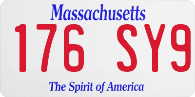 MA license plate 176SY9