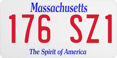 MA license plate 176SZ1