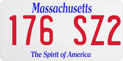 MA license plate 176SZ2