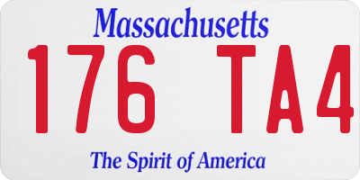 MA license plate 176TA4