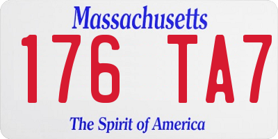 MA license plate 176TA7