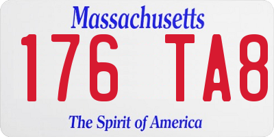 MA license plate 176TA8