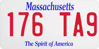 MA license plate 176TA9