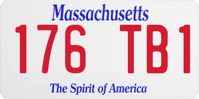 MA license plate 176TB1