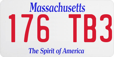 MA license plate 176TB3