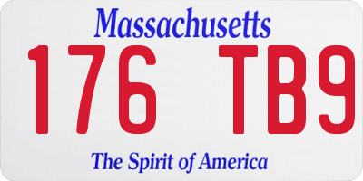 MA license plate 176TB9