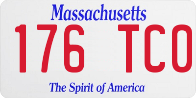 MA license plate 176TC0