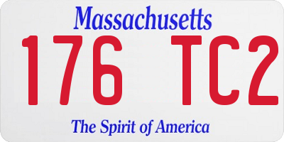 MA license plate 176TC2