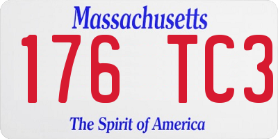 MA license plate 176TC3