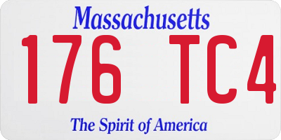 MA license plate 176TC4