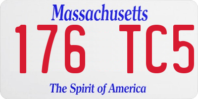 MA license plate 176TC5