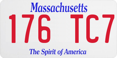 MA license plate 176TC7