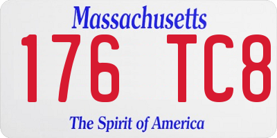 MA license plate 176TC8