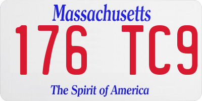 MA license plate 176TC9