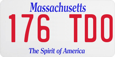 MA license plate 176TD0
