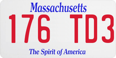 MA license plate 176TD3
