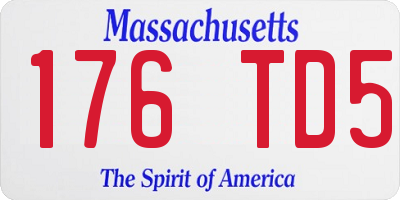 MA license plate 176TD5