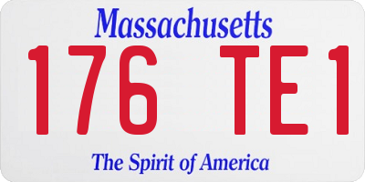 MA license plate 176TE1