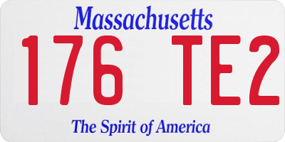 MA license plate 176TE2