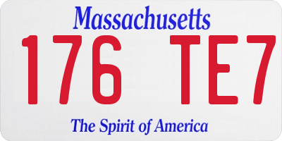 MA license plate 176TE7