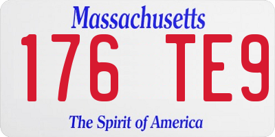 MA license plate 176TE9