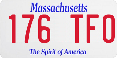 MA license plate 176TF0