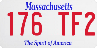 MA license plate 176TF2