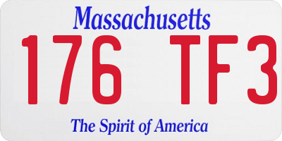 MA license plate 176TF3