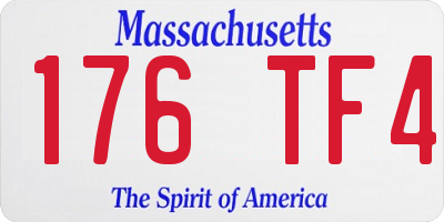 MA license plate 176TF4