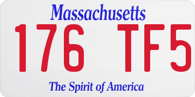 MA license plate 176TF5