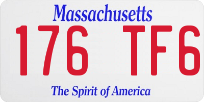MA license plate 176TF6
