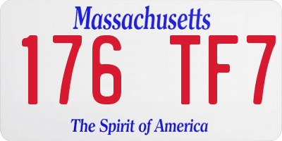 MA license plate 176TF7