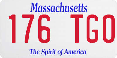 MA license plate 176TG0
